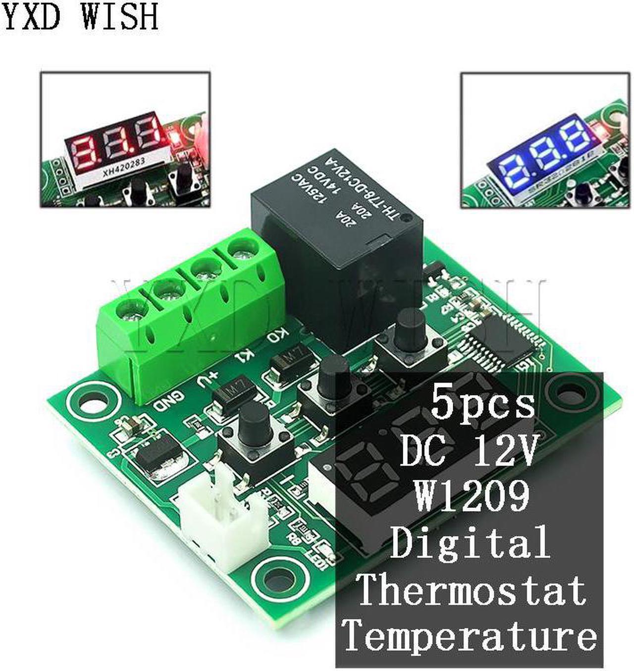 Thermostat numérique de contrôle de température W1209 DC 12V, plaque de commutation-50-100C W1209 5 pièces