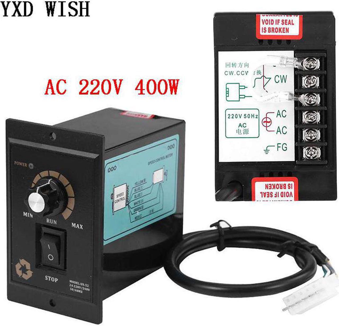 Contrôleur de vitesse de moteur AC 220 V 50Hz 400W, numérique, contrôleur de vitesse de moteur réglable en continu 0-1450 tr/min, régulateur de vitesse AC 220 V