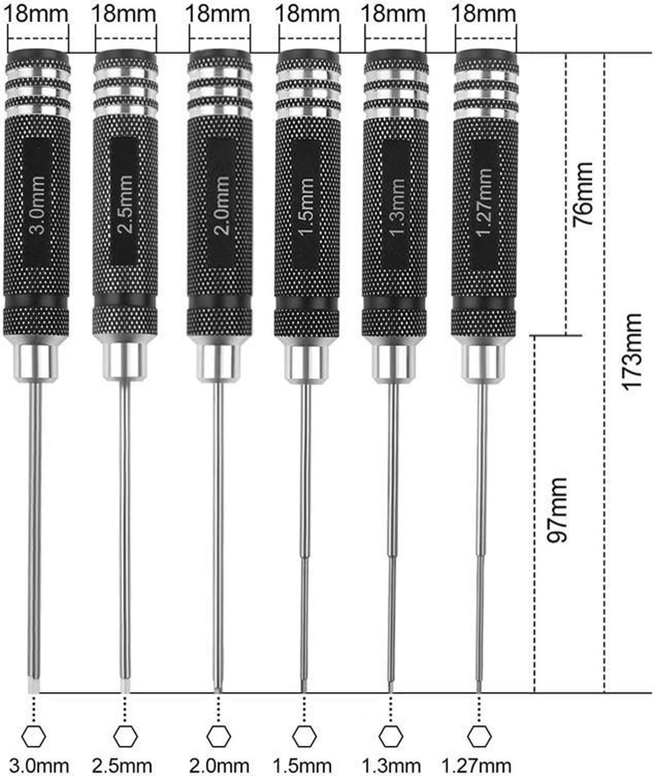 1.27mm 1.3mm 1.5mm 2.0mm 2.5mm 3.0mm RC Screwdriver Tools Kit Set Hex Screw driver for 3D printer, Helicopter, Bench Work