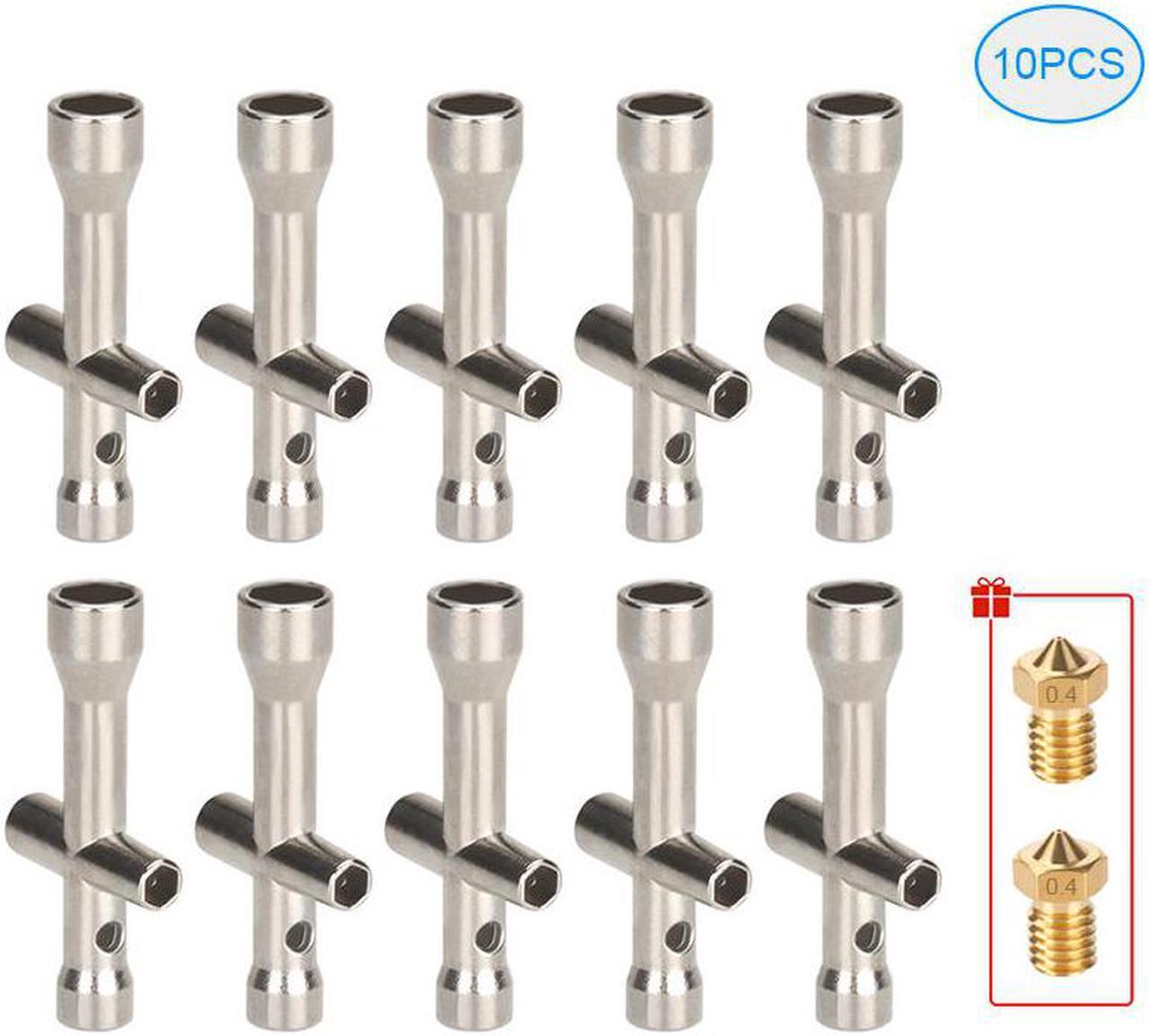 10PCS E3D V6 Nozzle Mini Spanner M2 M2.5 M3 M4 Screw Nut Hexagonal Cross Wrench Titanium Steel Maintenance 3D Printer Tool