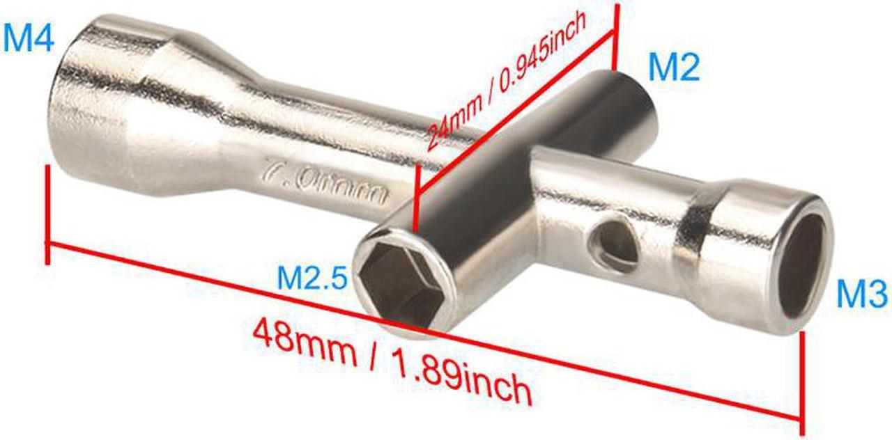 20PCS M2 M2.5 M3 M4 MK8 E3D Nozzles Wrench Screw Nut Hexagonal Cross Mini Wrench Spanner Maintenance 4 Size 3D Printer Tool