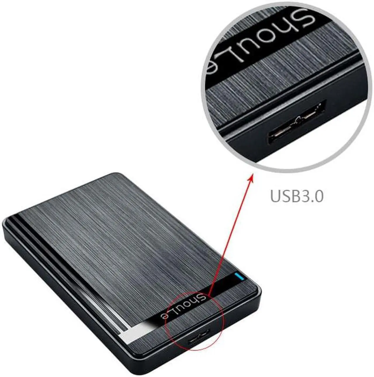 Alt view image 3 of 7 - 2.5" Hard Drive Enclosure USB 3.0 to SATA III for SSD 9.5mm 7mm External Hard Drive Case Support Max 6TB