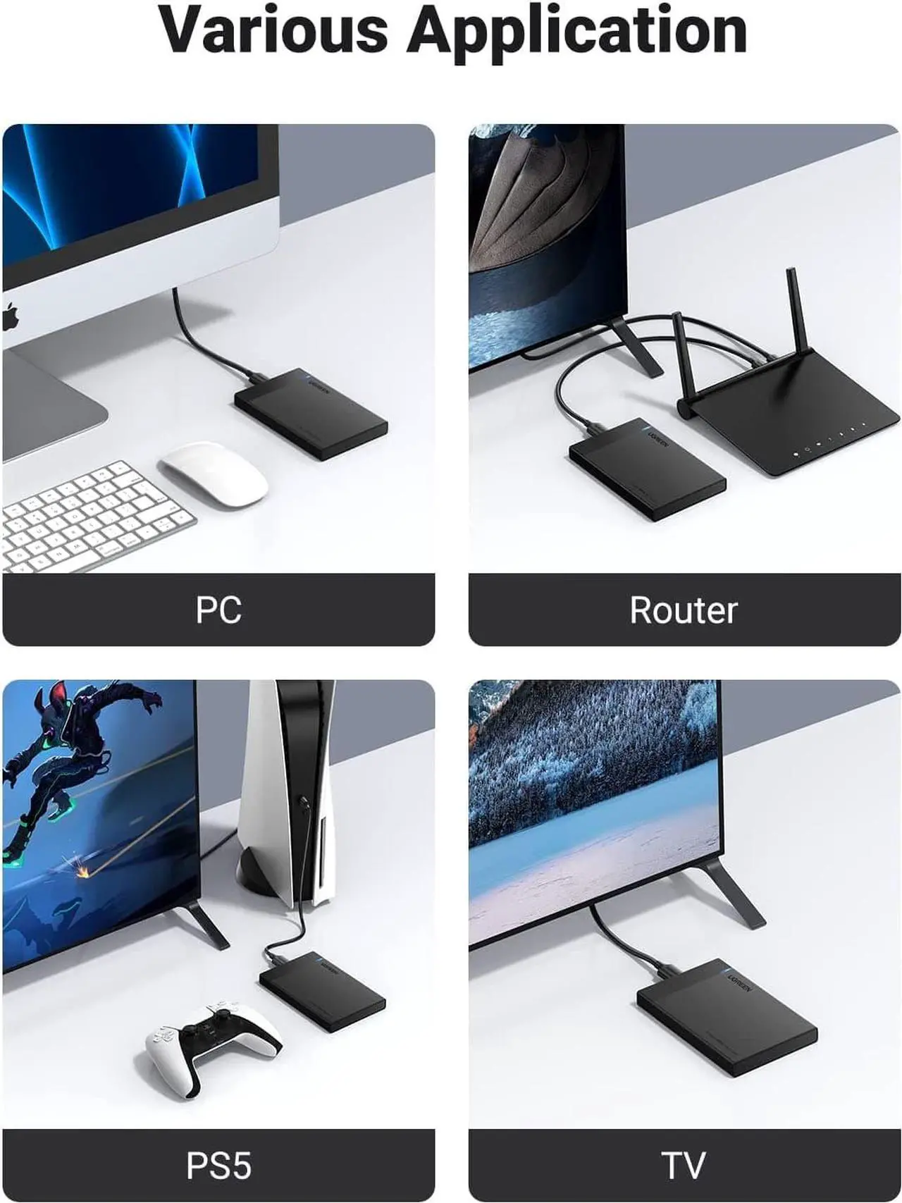 Alt view image 7 of 7 - 2.5" Hard Drive Enclosure USB 3.0 to SATA III for SSD 9.5mm 7mm External Hard Drive Case Support Max 6TB