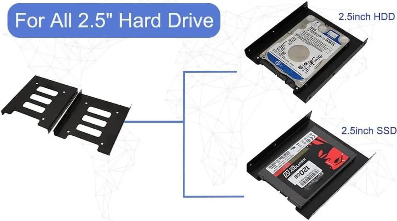 Alt view image 3 of 6 - 2.5 to 3.5 Hard Drive Adapter, SSD Mounting Bracket SSD HDD Metal Mounting Bracket (Pack of 2)
