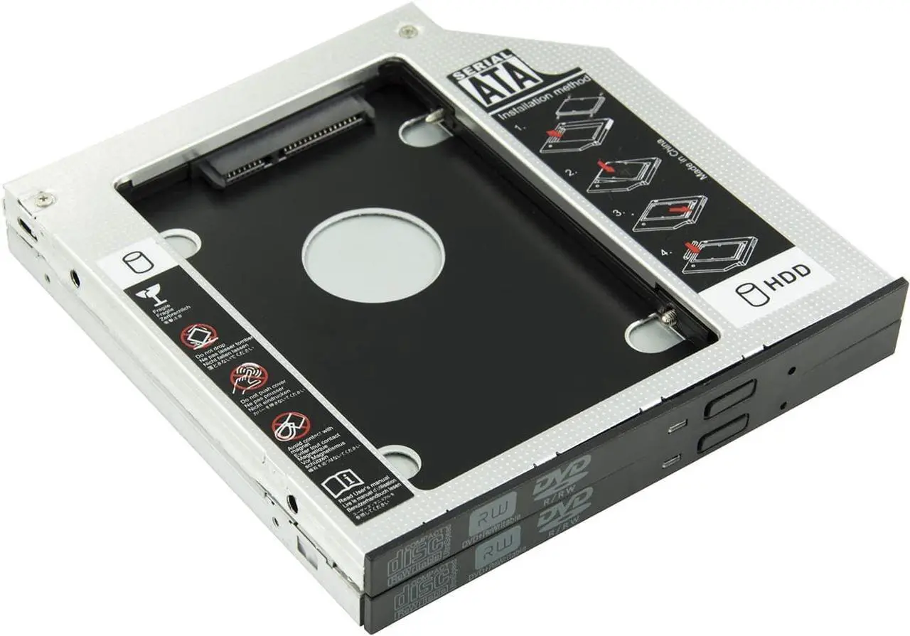 Alt view image 6 of 7 - Universal 9.5mm SATA to SATA 3nd SSD HDD Hard Drive Caddy Adapter Tray Enclosures for DELL HP Lenovo ThinkPad Samsung Laptop