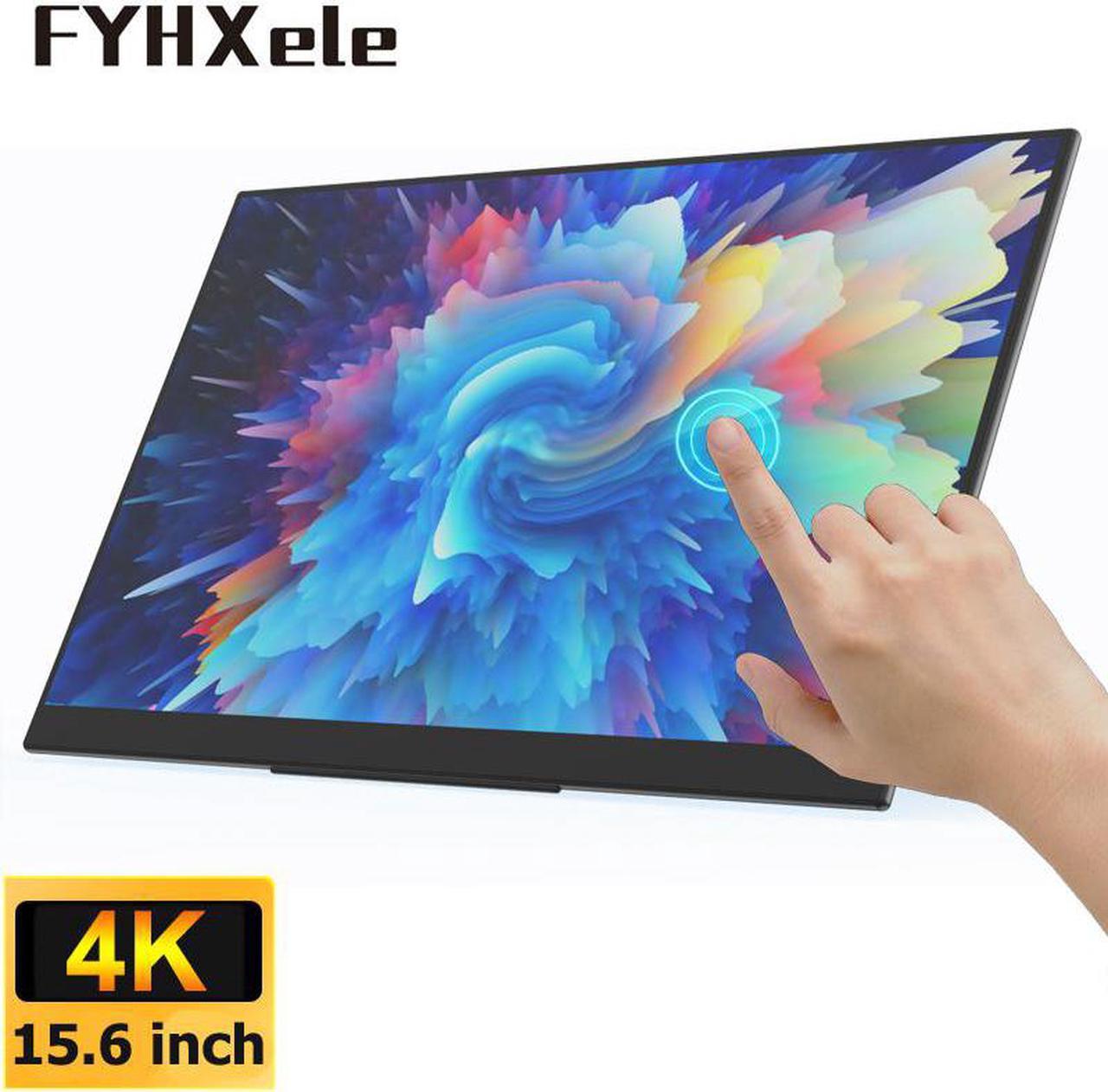 15.6inch 4K Portable Monitor UHD Touchscreen LED Full-featured USB Type-C HDMI2.0 Eye Care 550 Brightness with Speakers Holder