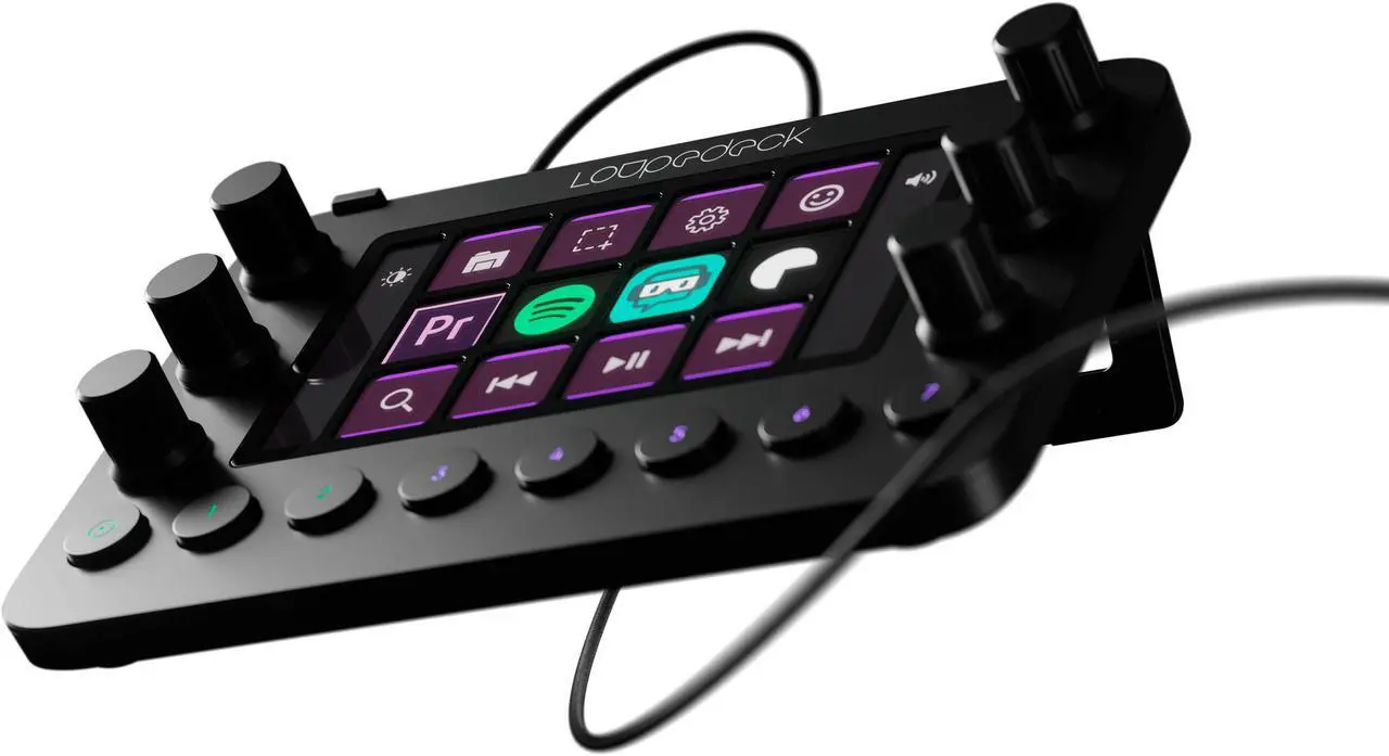 Alt view image 3 of 9 - Loupedeck Live - The Custom Console for Editing and Streaming with Dials and LED Touchscreen - Supports OBS, Streamlabs, vMix, Twitch, Lightroom Classic, Premiere Pro, Photoshop and more - Black