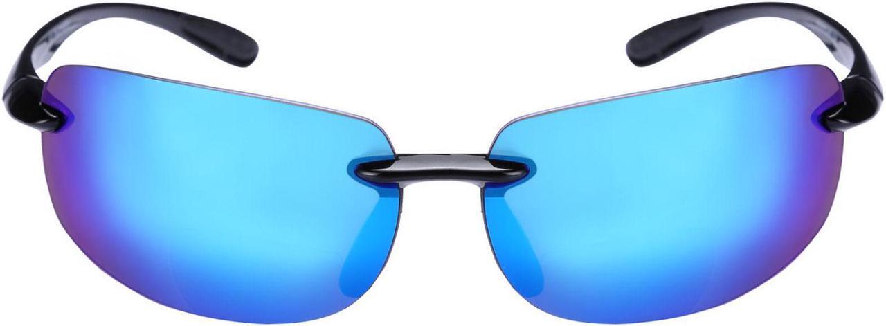 Main image of The Influencer Polarized Bifocal Reading Sunglasses Black Open Road Blue 2.5
