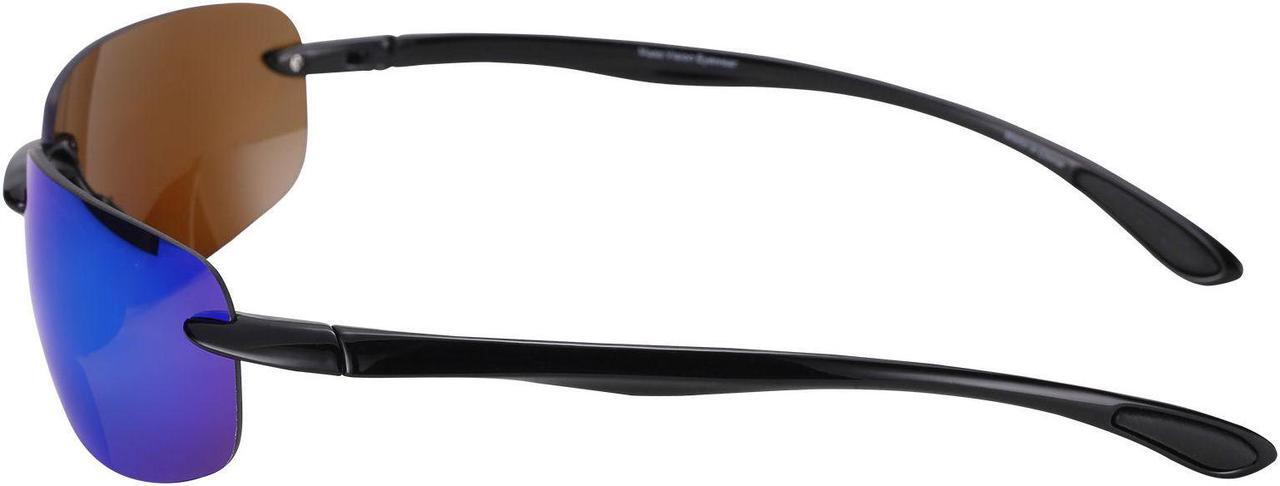 Alt view image 4 of 5 - The Influencer Polarized Bifocal Reading Sunglasses Black Open Road Blue 2.5
