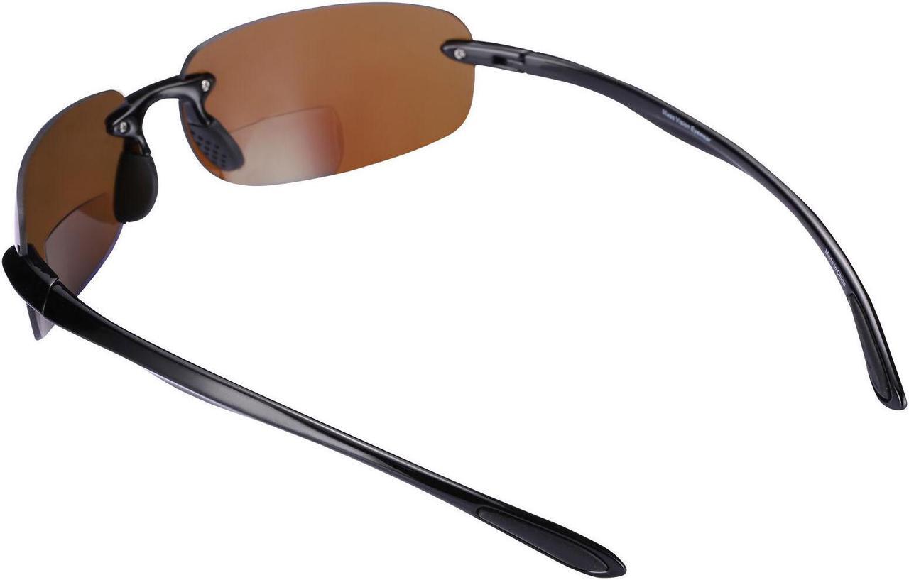 Alt view image 3 of 5 - The Influencer Polarized Bifocal Reading Sunglasses Black Open Road Blue 2.5