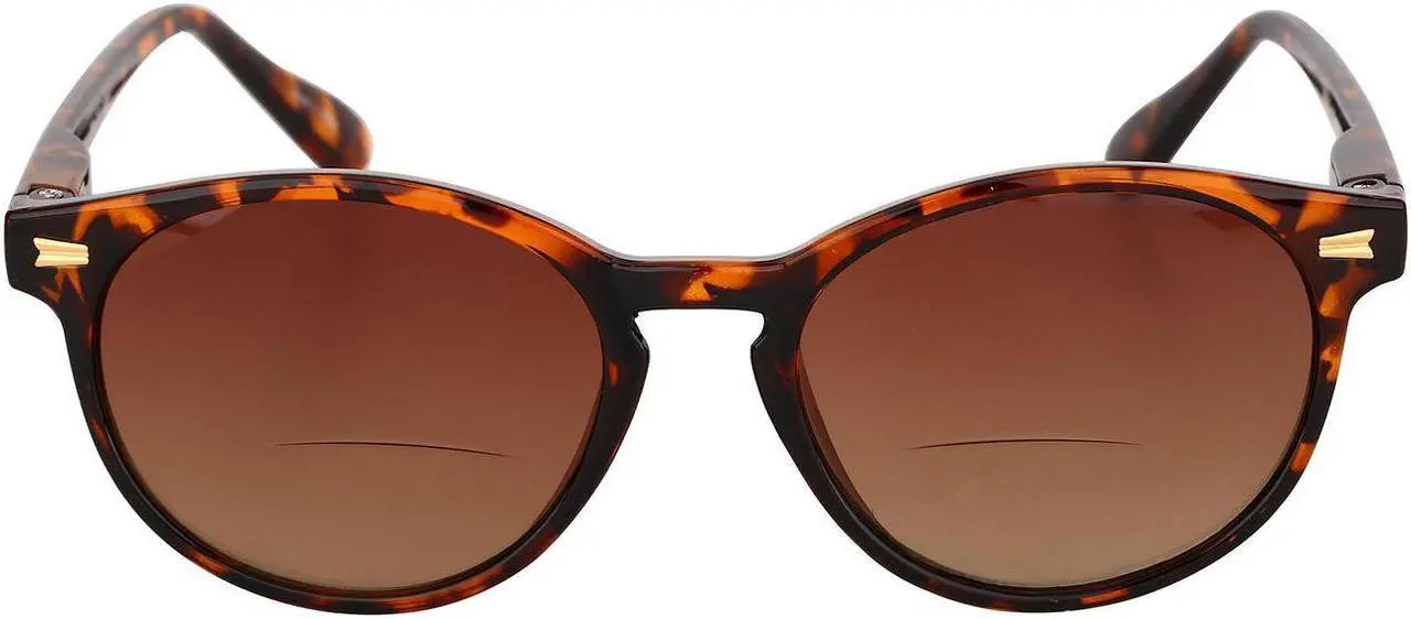 Main image of "The Brilliance" Bifocal Sunglasses - Round, Full Frame Reading Sunglasses +1.75 Tortoise