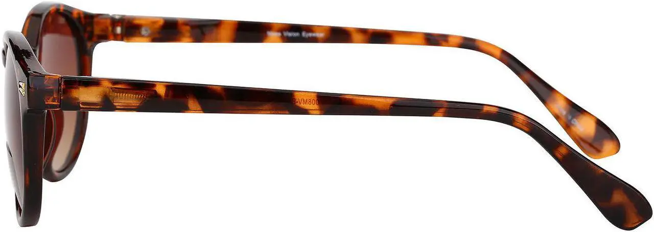 Alt view image 3 of 5 - "The Brilliance" Bifocal Sunglasses - Round, Full Frame Reading Sunglasses +1.75 Tortoise