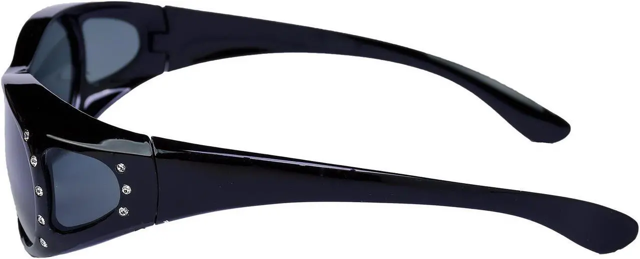 Alt view image 3 of 4 - Women's Polarized Sunglasses that Fit Over Prescription Glasses Featuring Rhinestones