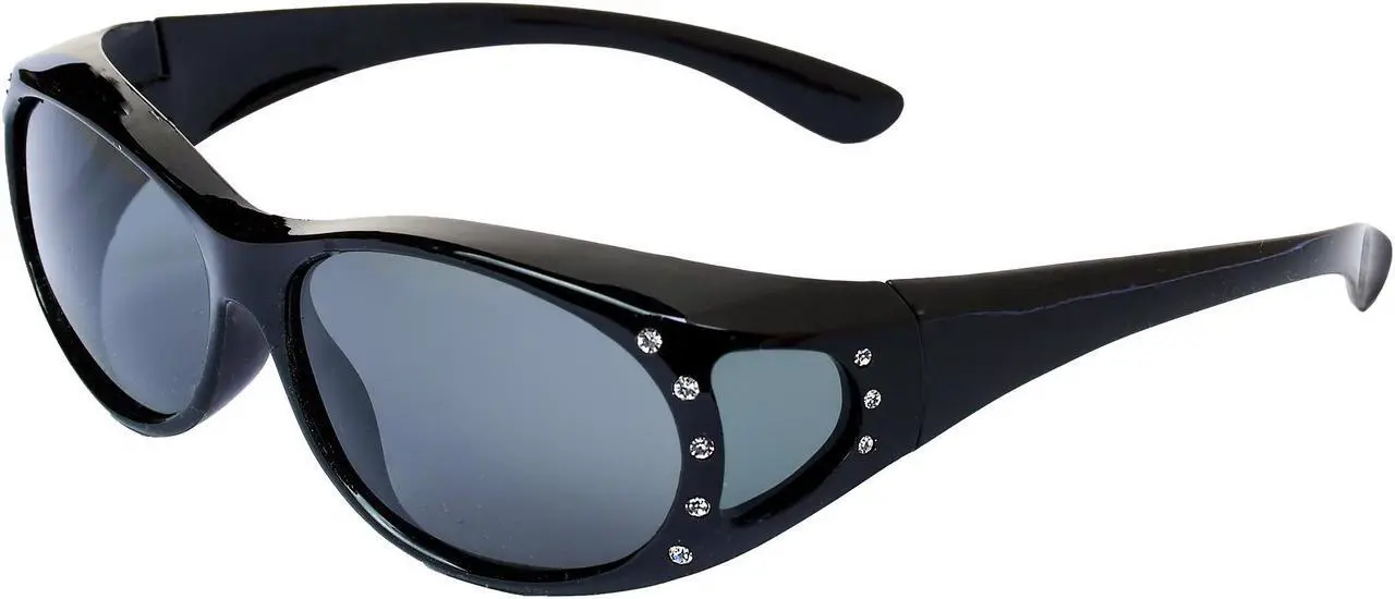 Alt view image 2 of 4 - Women's Polarized Sunglasses that Fit Over Prescription Glasses Featuring Rhinestones