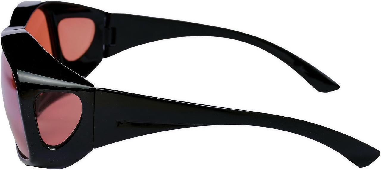 Alt view image 3 of 3 - Extra Large Sunglasses that Fit Over Prescription Glasses Featuring (HD) Blue Blocker Lenses for Men and Women Gloss Black