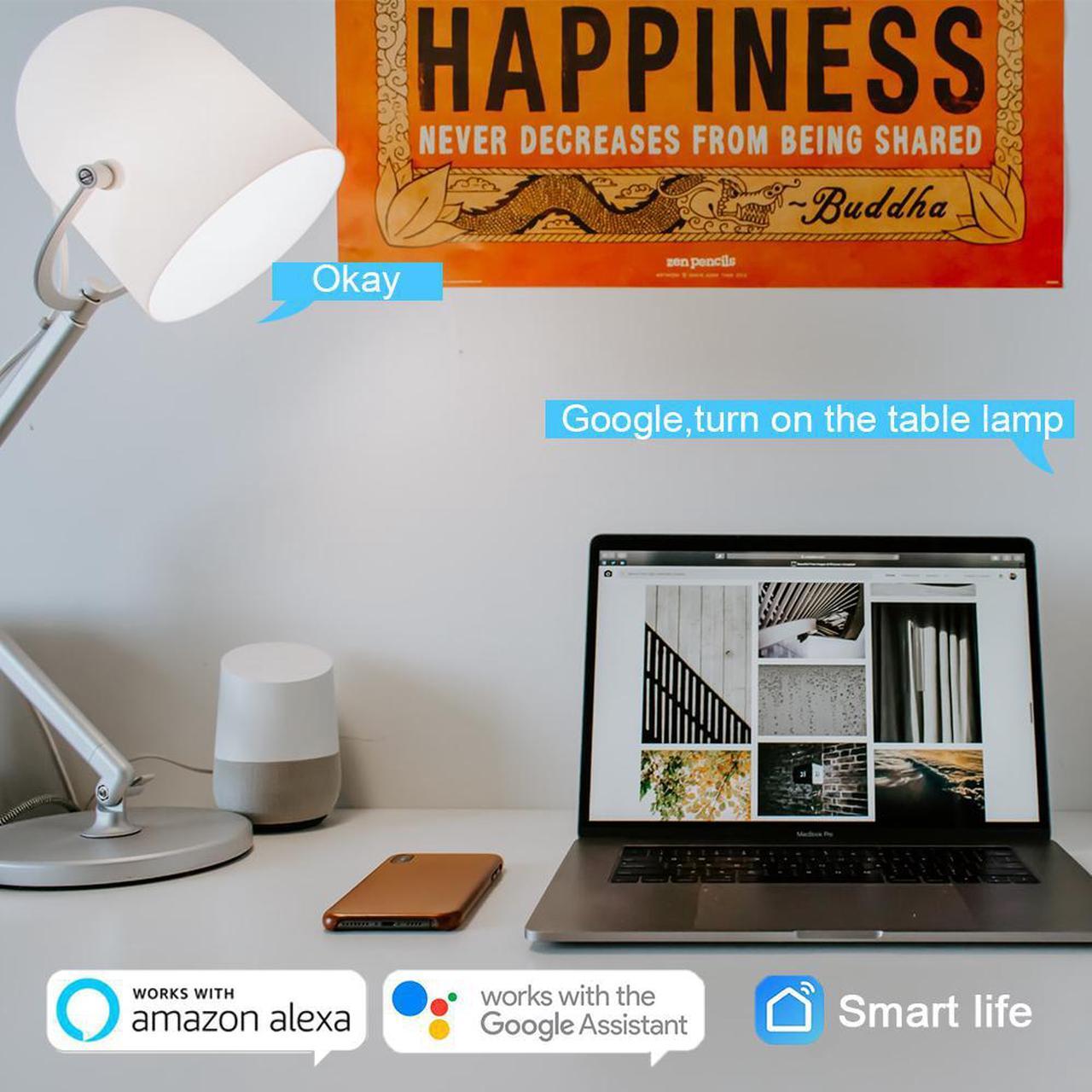 Alt view image 5 of 7 - DOGAIN Smart Light Bulbs E12 Base LED Color Light Bulb WiFi-Bluetooth Candelabra Light Bulbs Compatible with Alexa Google Home, APP Color Changing Dimmable, 360 lm 35w Equivalent (2.4 Ghz only) 3 Pack