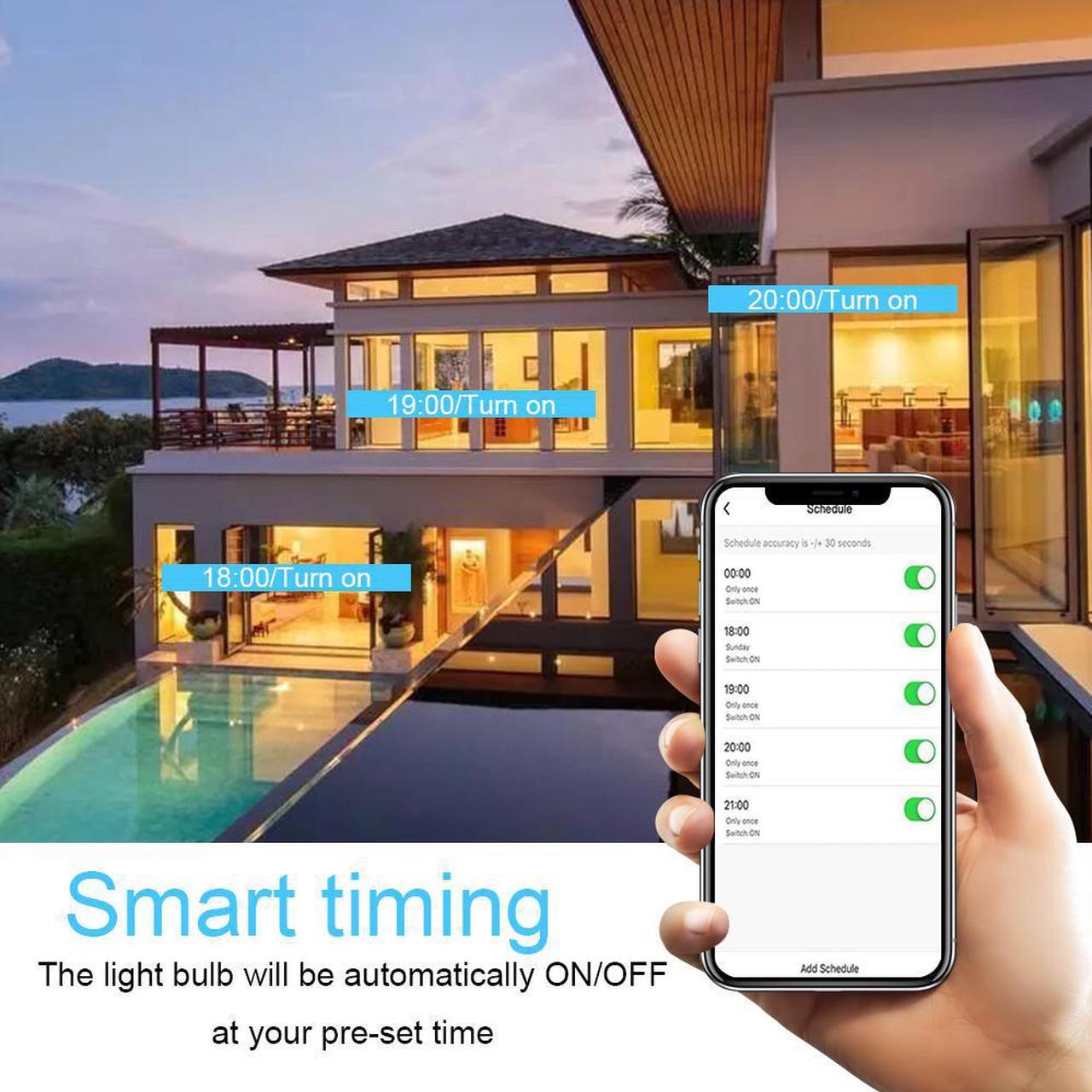 Alt view image 6 of 7 - DOGAIN Smart Light Bulbs E12 Base LED Color Light Bulb WiFi-Bluetooth Candelabra Light Bulbs Compatible with Alexa Google Home, APP Color Changing Dimmable, 360 lm 35w Equivalent (2.4 Ghz only) 3 Pack