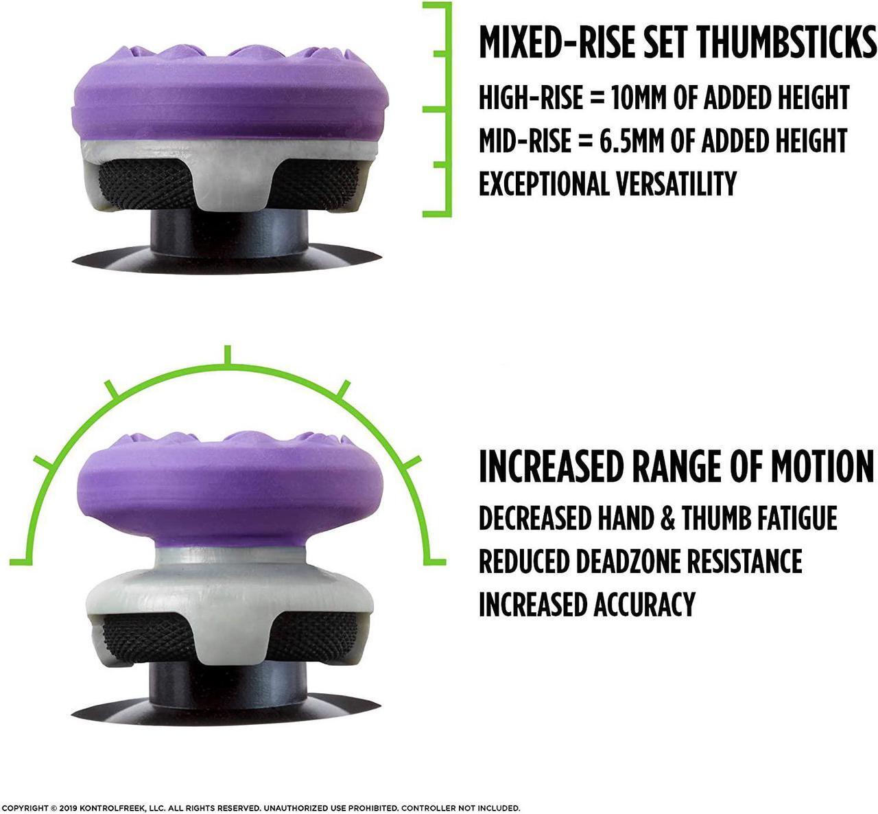 Alt view image 3 of 5 - KontrolFreek FPS Freek Galaxy Performance Thumbsticks for Nintendo Switch | 1 Mid-Rise, 1 High-Rise Concave | Purple