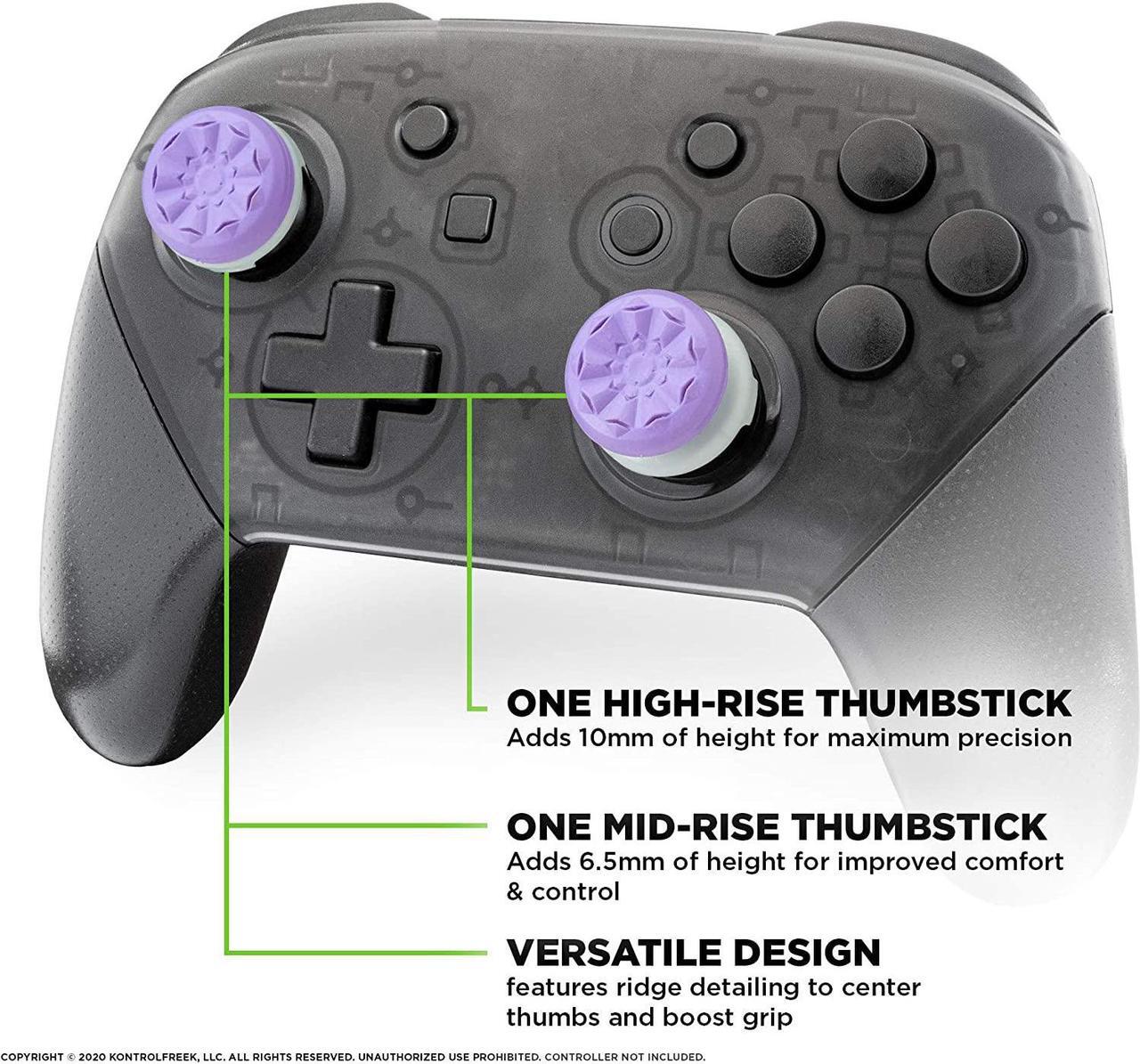Alt view image 2 of 5 - KontrolFreek FPS Freek Galaxy Performance Thumbsticks for Nintendo Switch | 1 Mid-Rise, 1 High-Rise Concave | Purple