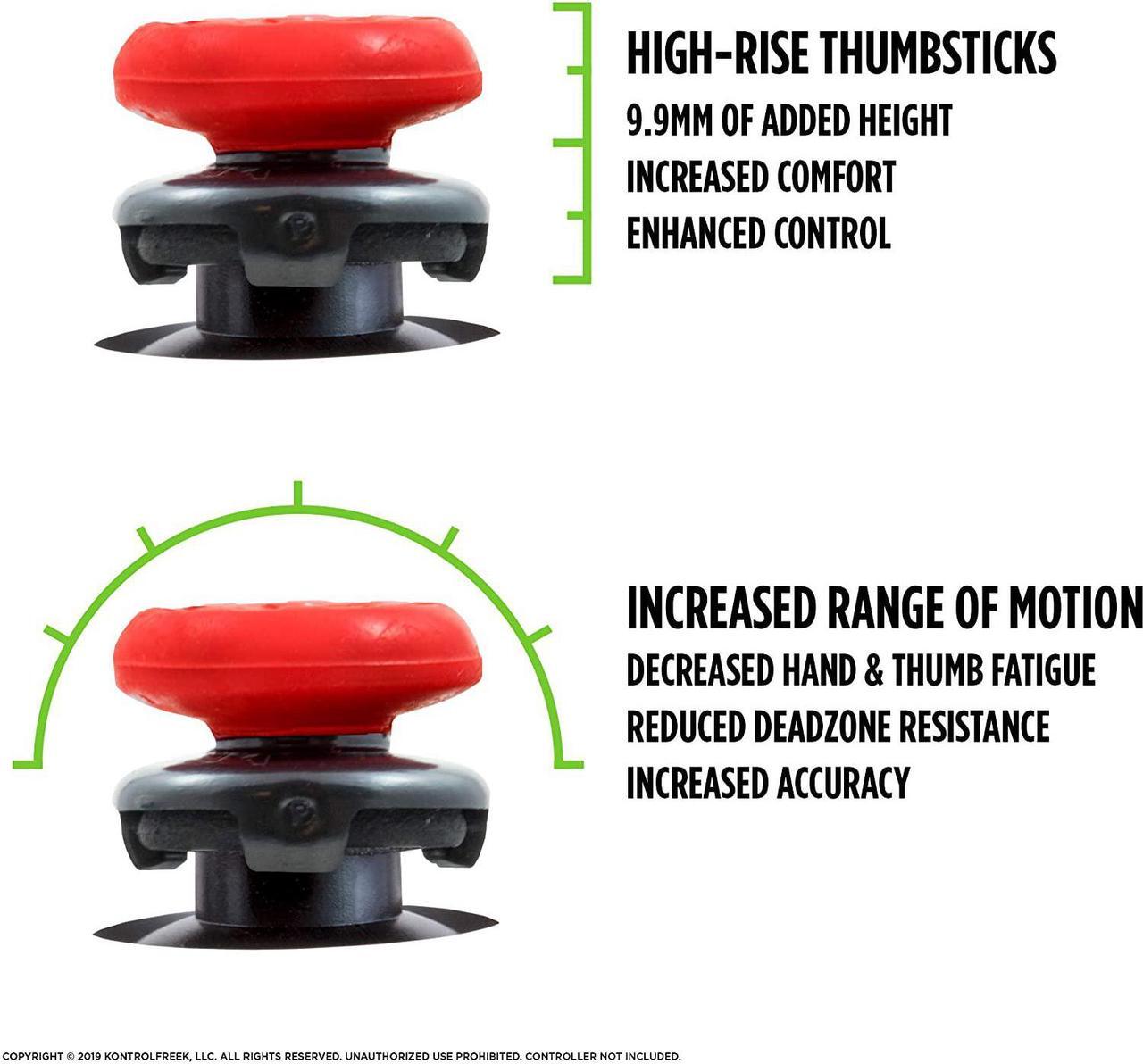 Alt view image 3 of 5 - KontrolFreek FPS Freek Inferno for Nintendo Switch Pro Controller | Performance Thumbsticks | 2 High-Rise Concave | Red
