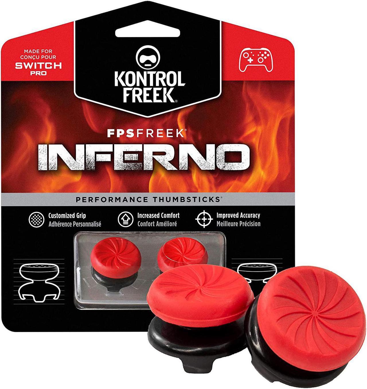 Main image of KontrolFreek FPS Freek Inferno for Nintendo Switch Pro Controller | Performance Thumbsticks | 2 High-Rise Concave | Red