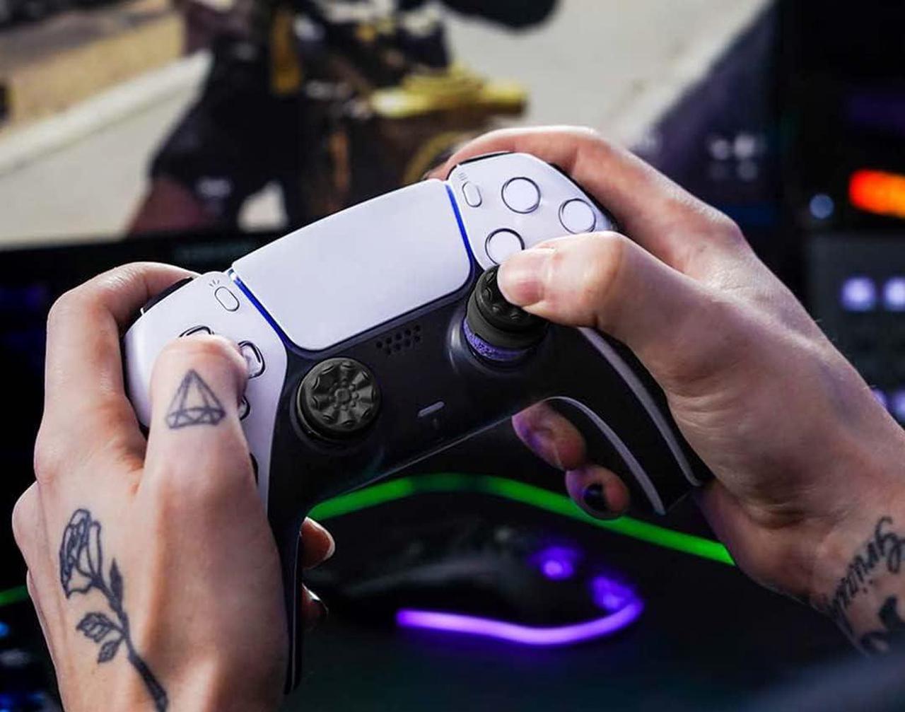 Alt view image 5 of 6 - KontrolFreek FPS Freek Black Purple for PS4 and PS5 | Performance Thumbsticks | 1 High-Rise, 1 Mid-Rise | black