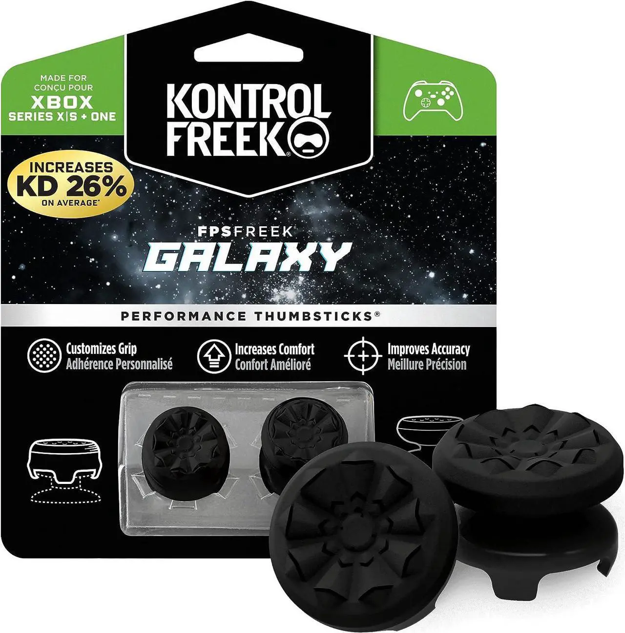Main image of KontrolFreek FPS Freek Galaxy Black for Xbox One and Xbox Series X/S Controller | 2 Performance Thumbsticks | 1 High-Rise, 1 Mid-Rise | Galaxy black