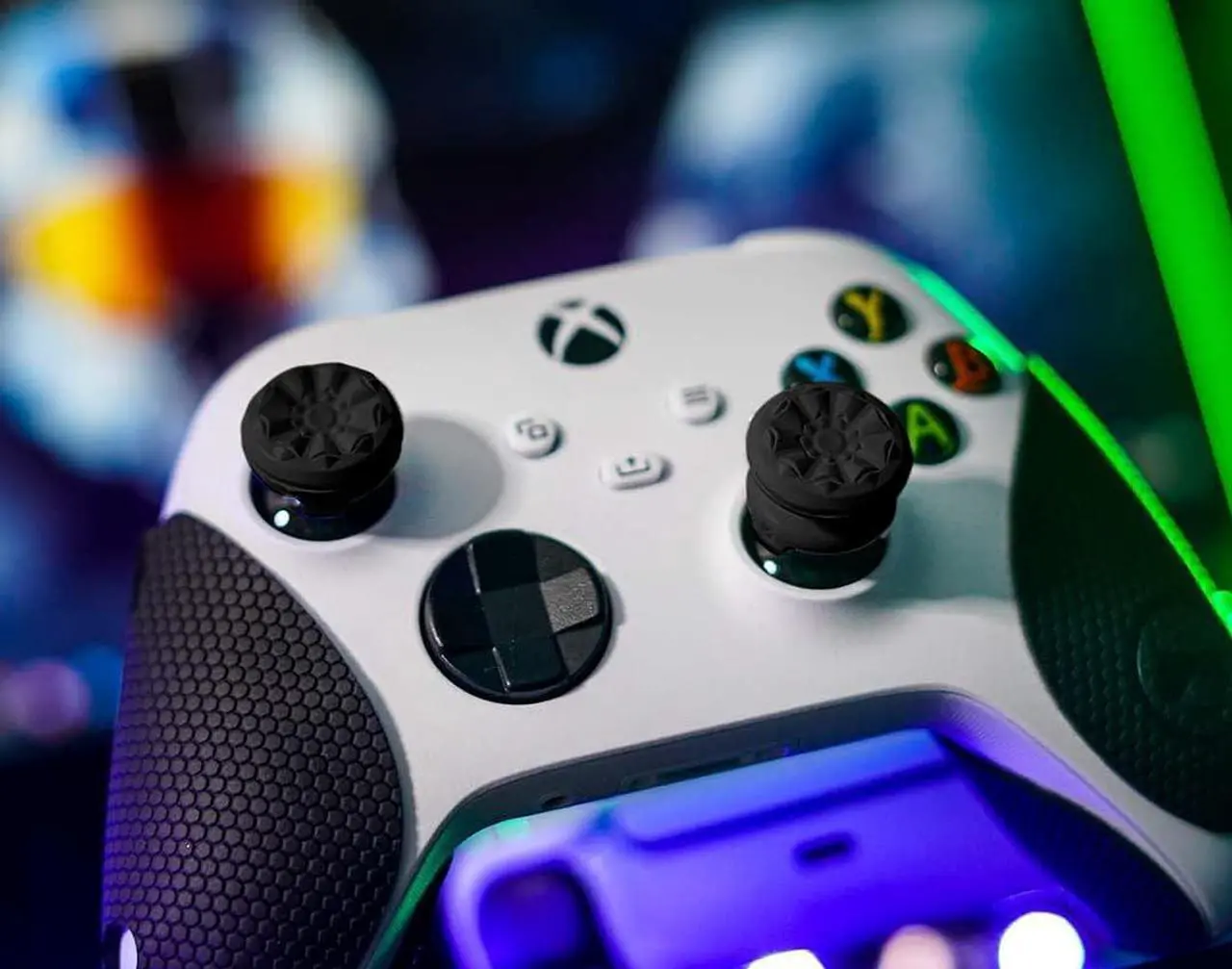 Alt view image 5 of 6 - KontrolFreek FPS Freek Galaxy Black for Xbox One and Xbox Series X/S Controller | 2 Performance Thumbsticks | 1 High-Rise, 1 Mid-Rise | Galaxy black