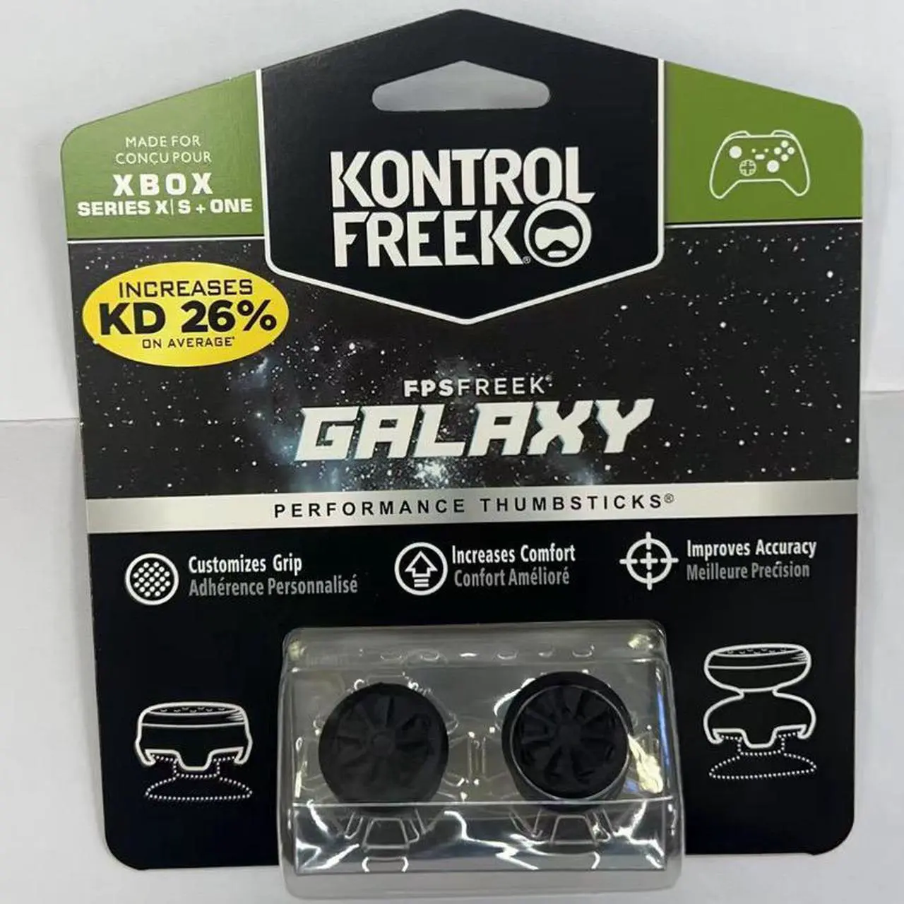 Alt view image 6 of 6 - KontrolFreek FPS Freek Galaxy Black for Xbox One and Xbox Series X/S Controller | 2 Performance Thumbsticks | 1 High-Rise, 1 Mid-Rise | Galaxy black