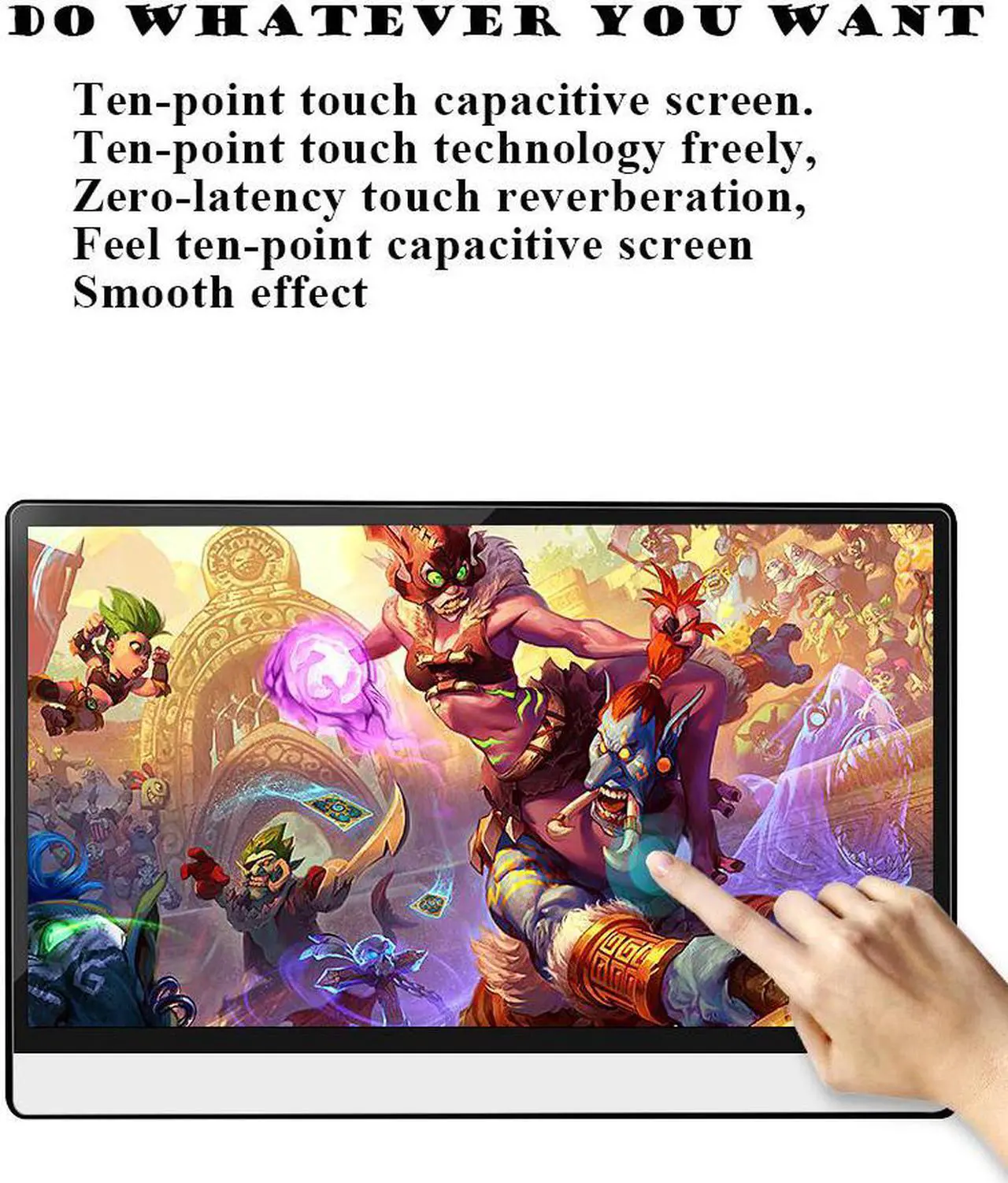 Alt view image 6 of 7 - ZSCMALLS 3K Touchscreen Portable Monitor  Resolution 13.3 Inch Lightweight Dual USB C Computer Display with Mini HDMI Type-C Built-in Speaker for Laptop PC Phone PS4 Xbox Mac Smart Cover Included