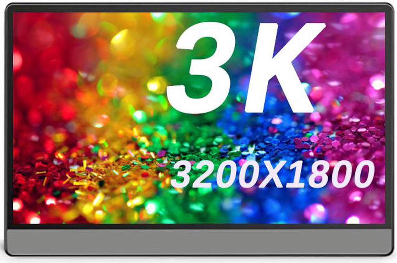 Main image of ZSCMALLS 3K Portable Monitor 3200x1800 Resolution 13.3 Inch Lightweight Dual Display USB C Computer Display with Mini HDMI Type-C,Built-in Speaker for Laptop PC Phone PS4 Xbox Mac Smart Cover Included