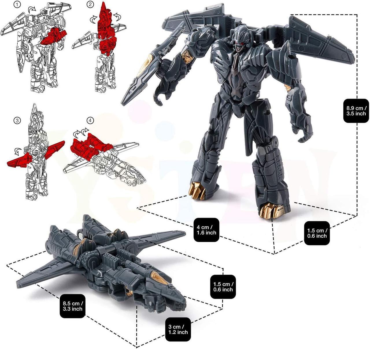 Alt view image 2 of 6 - vibebli 8 Pcs Car Robot Toys, 3.5 inch Small Deformation Robots,transformer, Mini Action Figures, Birthday Gifts