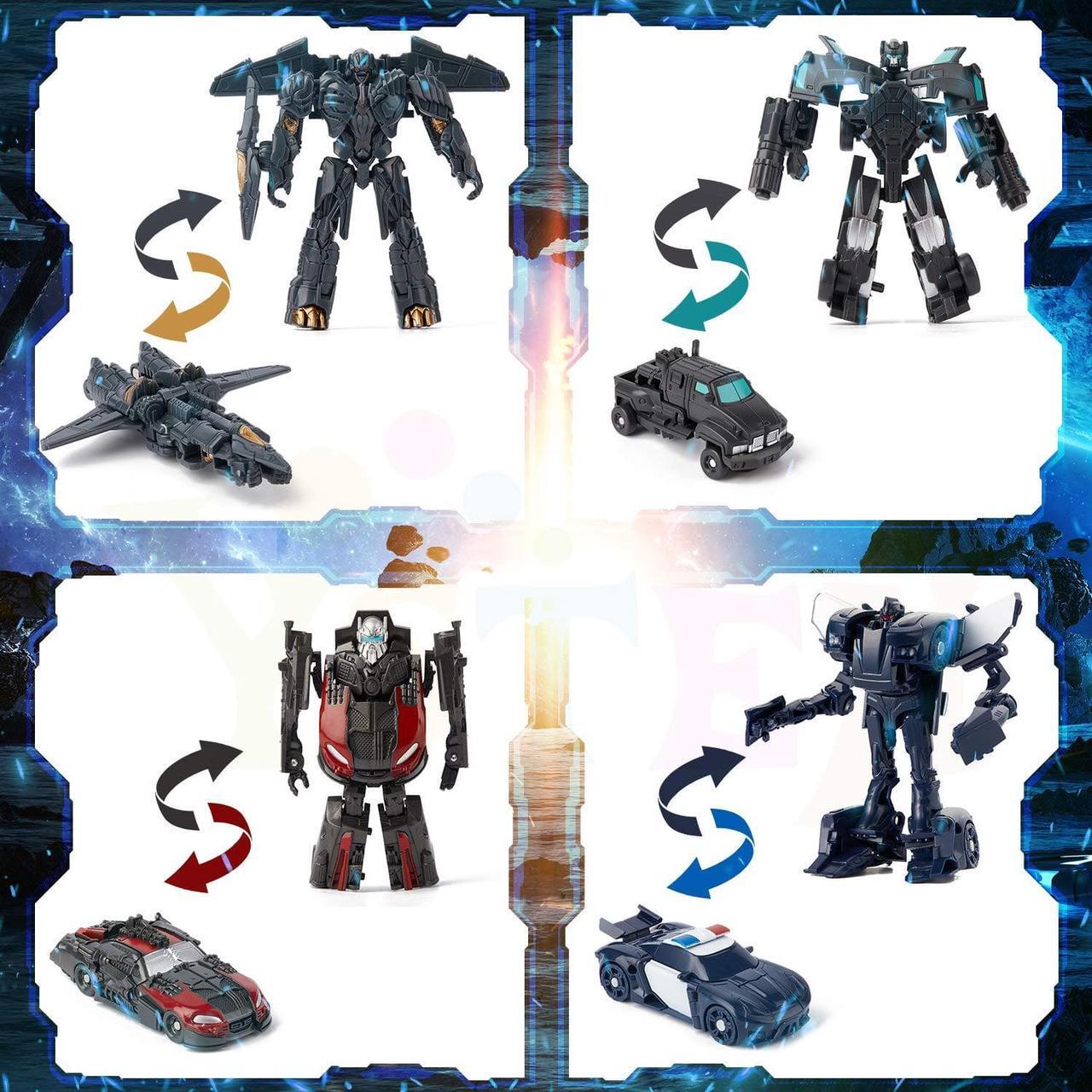 Alt view image 5 of 6 - vibebli 8 Pcs Car Robot Toys, 3.5 inch Small Deformation Robots,transformer, Mini Action Figures, Birthday Gifts