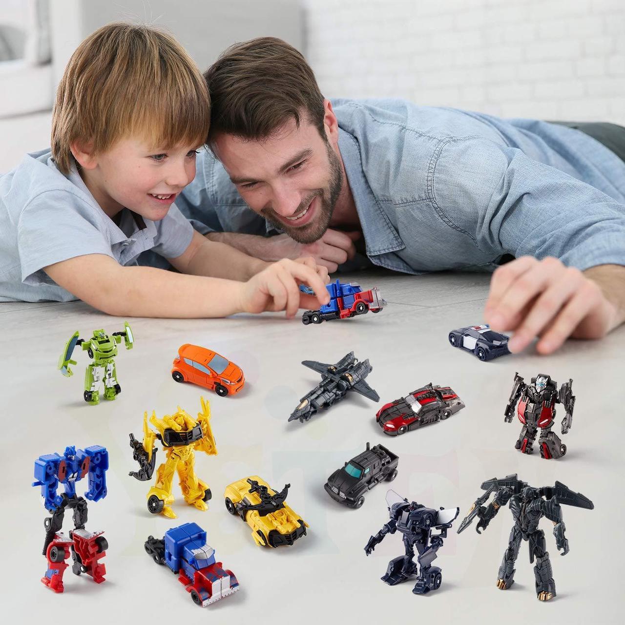 Alt view image 6 of 6 - vibebli 8 Pcs Car Robot Toys, 3.5 inch Small Deformation Robots,transformer, Mini Action Figures, Birthday Gifts