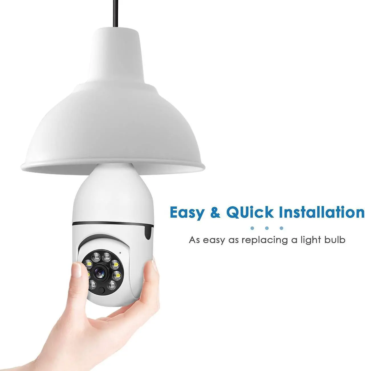 Alt view image 3 of 7 - vibebli Security Camera 1080P Wireless WiFi Outdoor Home IP Camera E27 360 Degree Panoramic,Motion Detection and Alarm,Two-Way Audio,Night Vision (1pack)