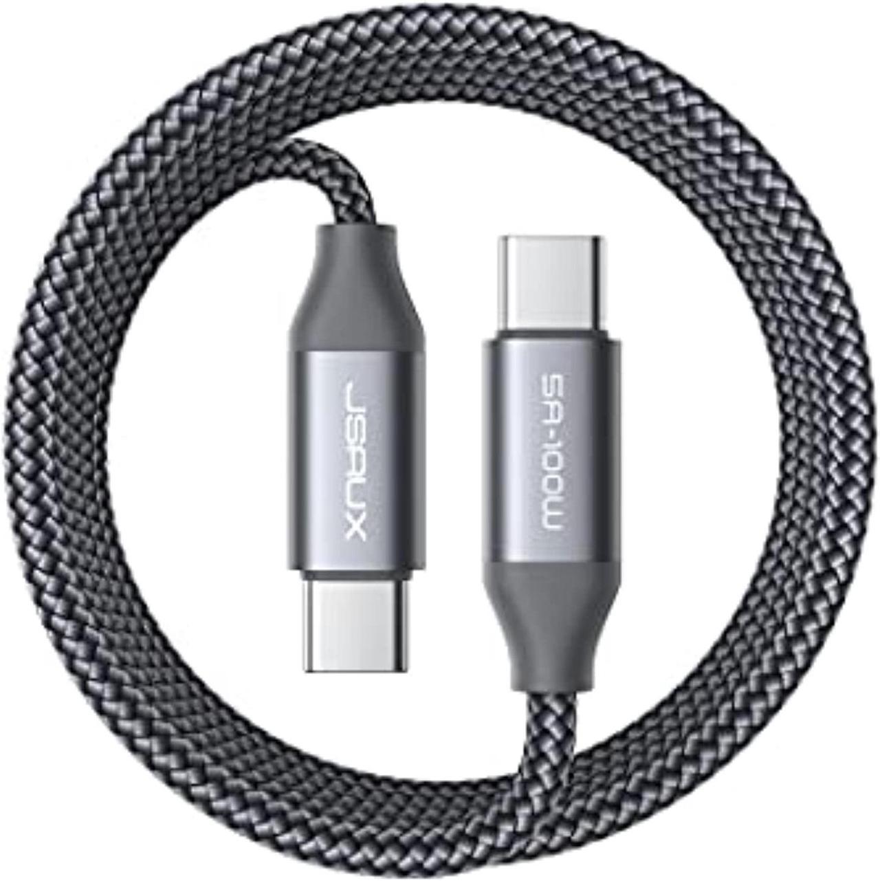 Usb C To Usb C Cable 10 Ft 100W, 10Ft Long Type-C Super Fast Charger Cord Compatible With Macbook Pro 2022 2021 2019 Mac Air, Ipad Pro 12.9 Ipad Air 4, Samsung Galaxy S22 Ultra S21 Lenovo Grey