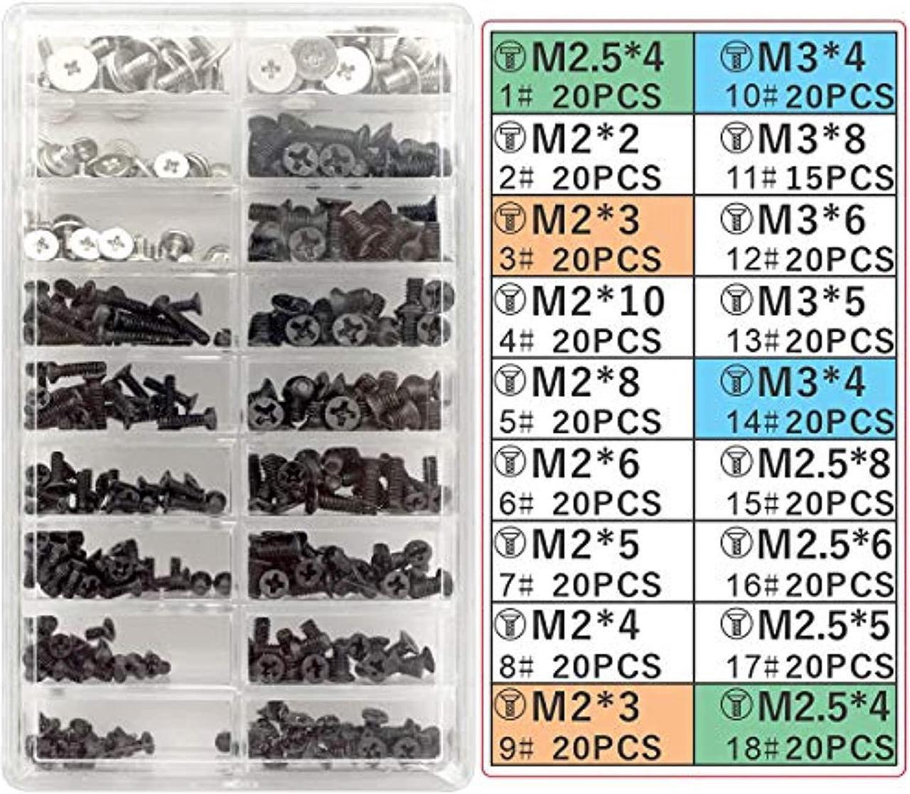 Laptop Screw Set Pc M2 M3 M2.5 Screw Standoffs For Universal Laptops And Hard Drive Disk M.2 Ssd, 355 Pieces