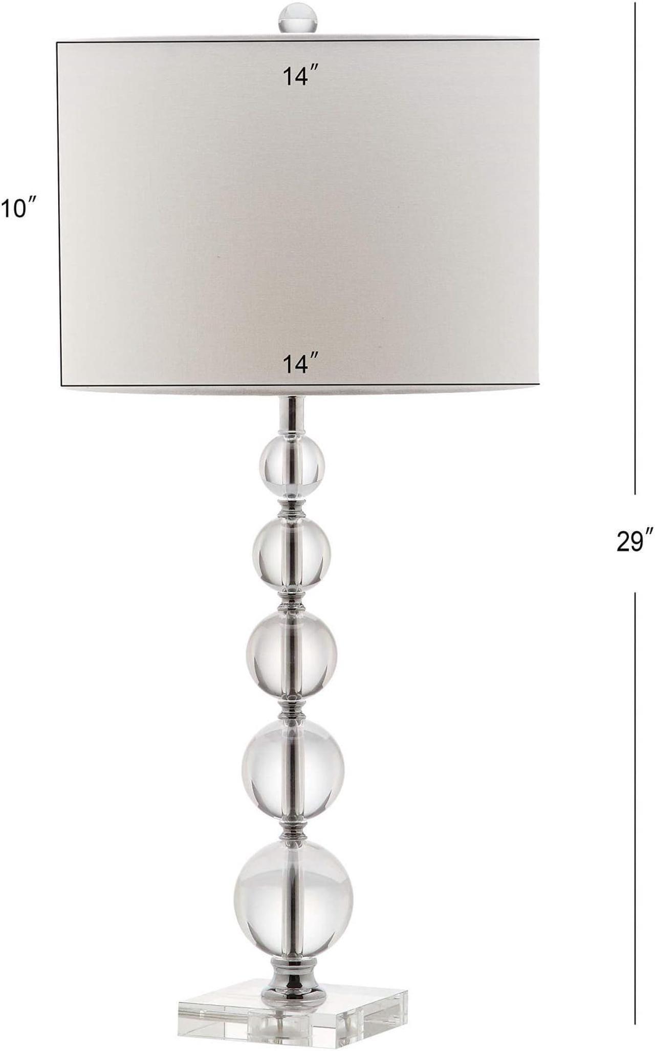 Alt view image 4 of 6 - Stacked Crystal Ball 29-inch Bedroom Living Room Home Office Desk Nightstand Table Lamp Set of 2 (LED Bulbs Included)