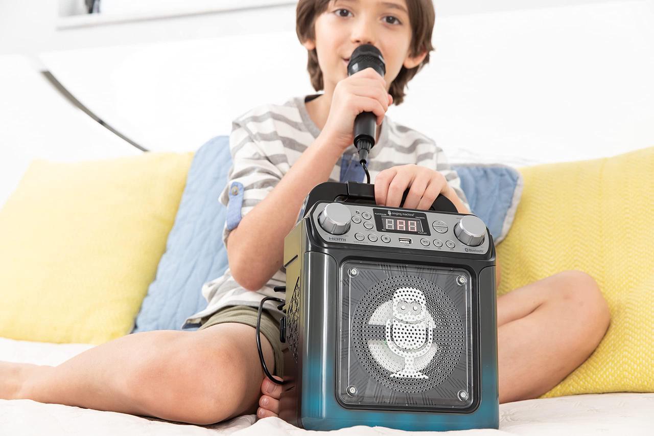 Alt view image 5 of 7 - Mini portable karaoke system with Bluetooth and voice changing effect.