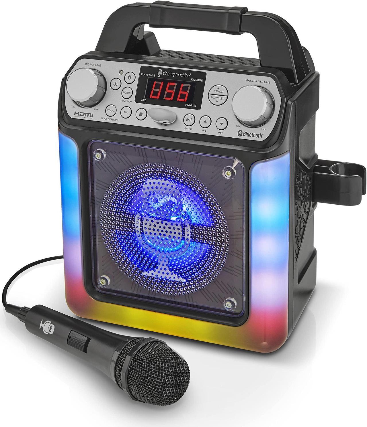 Alt view image 6 of 7 - Mini portable karaoke system with Bluetooth and voice changing effect.