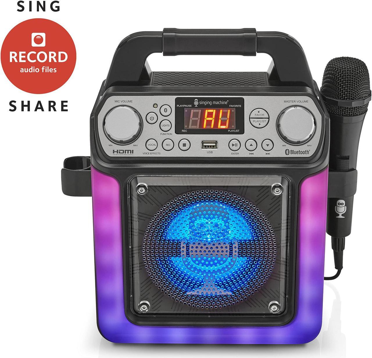 Alt view image 3 of 7 - Mini portable karaoke system with Bluetooth and voice changing effect.