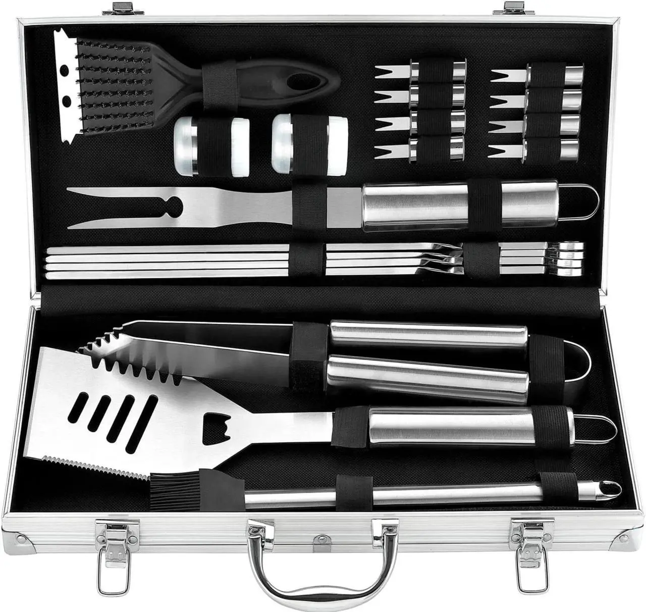 Main image of Stainless steel barbecue tool set, suitable for camping, tail party for men and women on Father's Day.