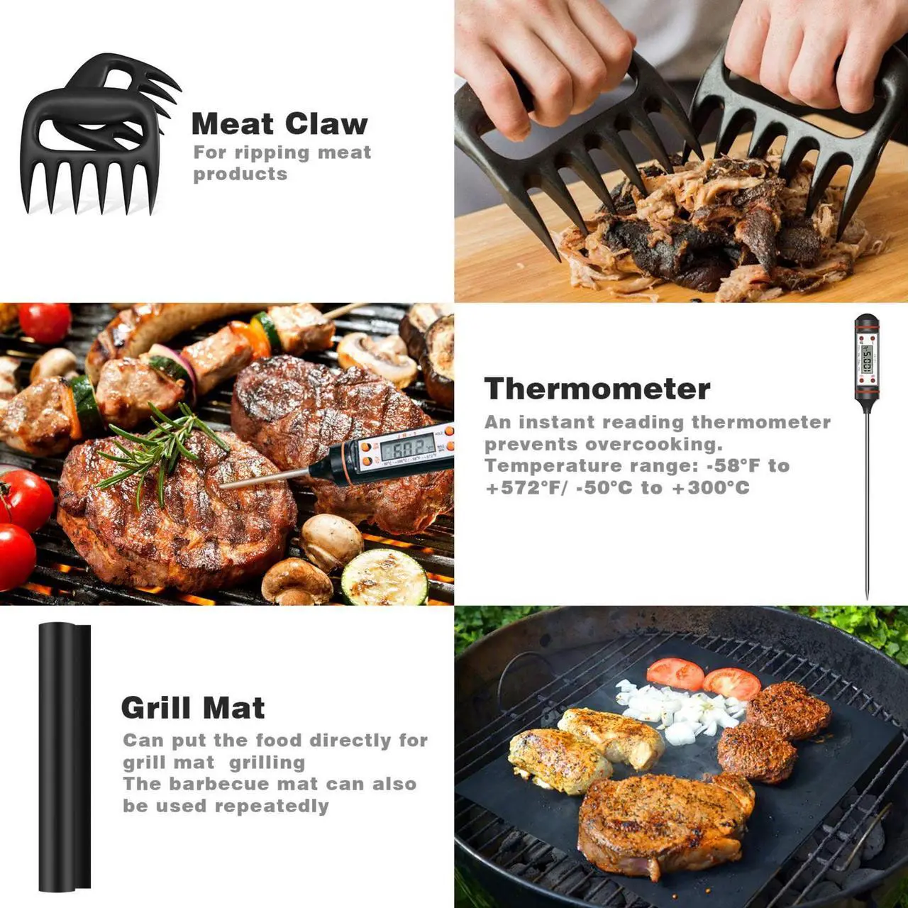 Alt view image 5 of 7 - Stainless steel barbecue tool set, suitable for camping, tail party for men and women on Father's Day.