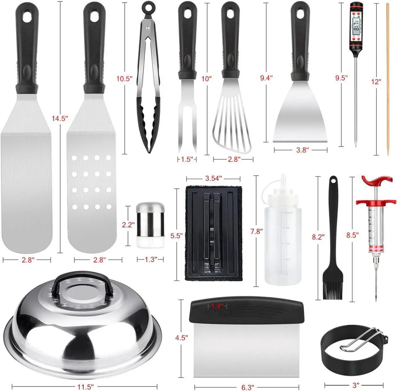 Alt view image 2 of 7 - Stainless steel barbecue tool set, suitable for camping, tail party for men and women on Father's Day.