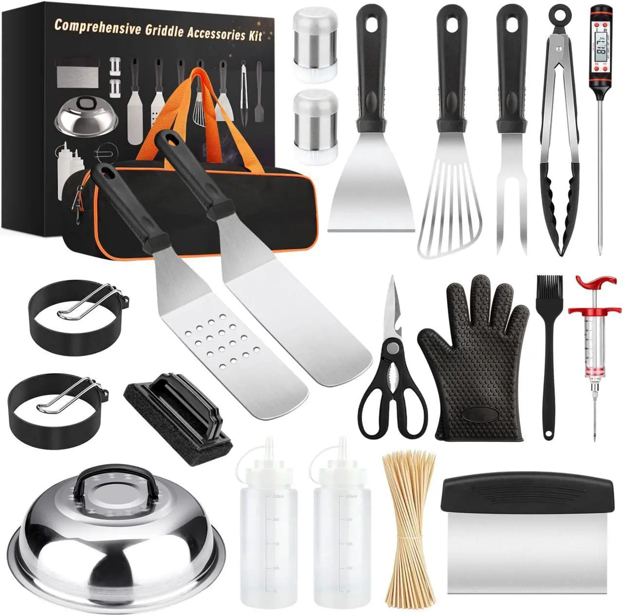 Main image of Stainless steel barbecue tool set, suitable for camping, tail party for men and women on Father's Day.