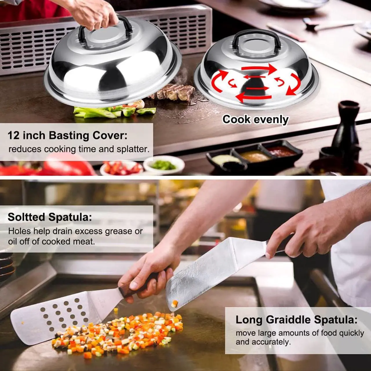 Alt view image 4 of 7 - Stainless steel barbecue tool set, suitable for camping, tail party for men and women on Father's Day.