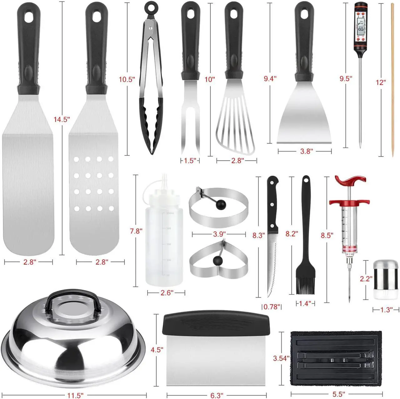 Alt view image 2 of 7 - Stainless steel barbecue tool set, suitable for camping, tail party for men and women on Father's Day.