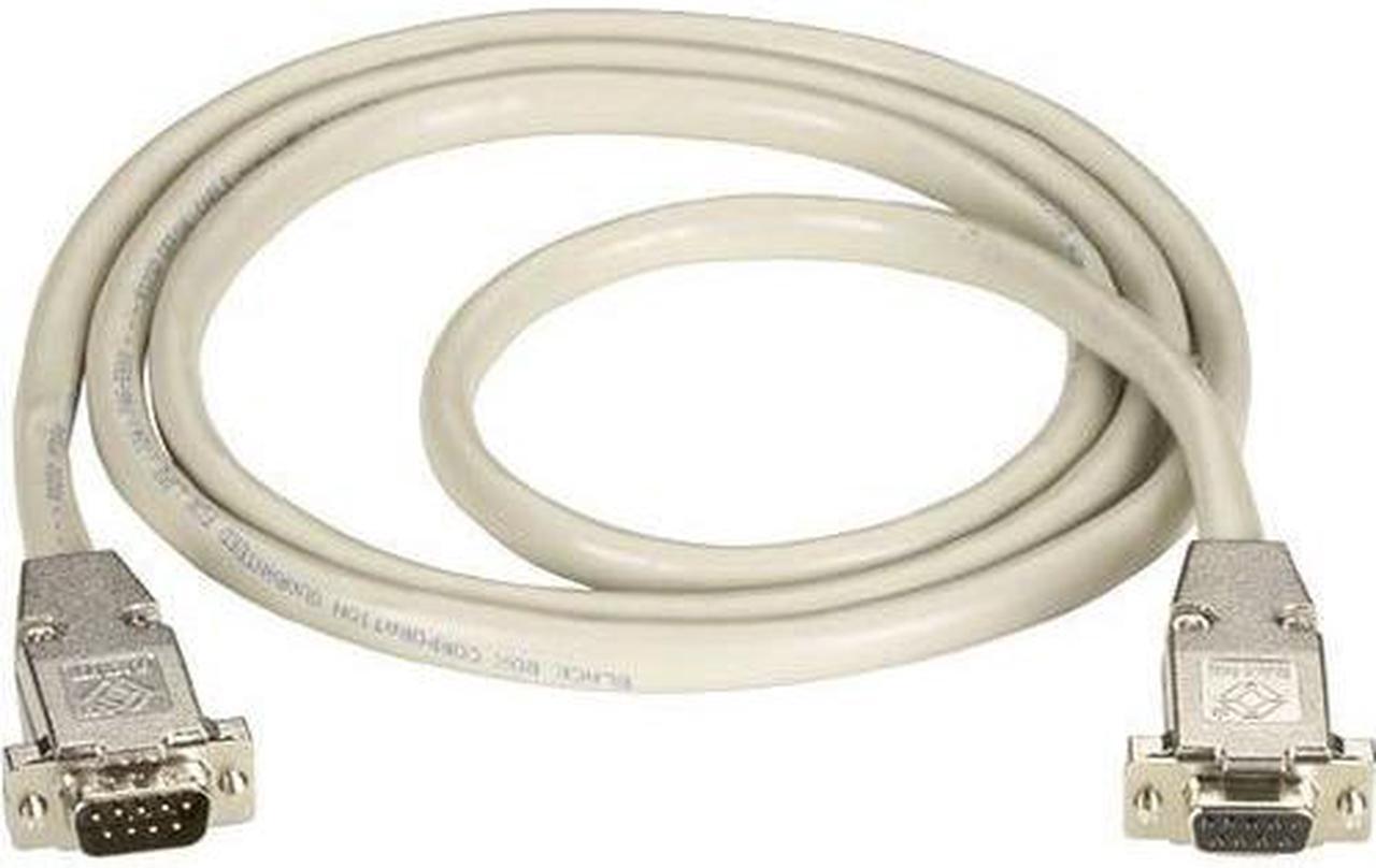 Alt view image 3 of 5 - DB9 Extension Cable with EMI/RFI Hoods, Beige, Male/Female, 75-ft.