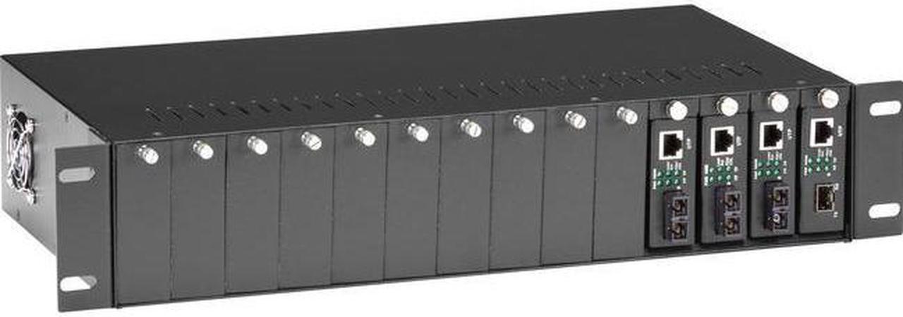Alt view image 5 of 8 - Black Box LHGC-RACK Copper to Fiber Media Converter Chassis - 2U 14-Slot