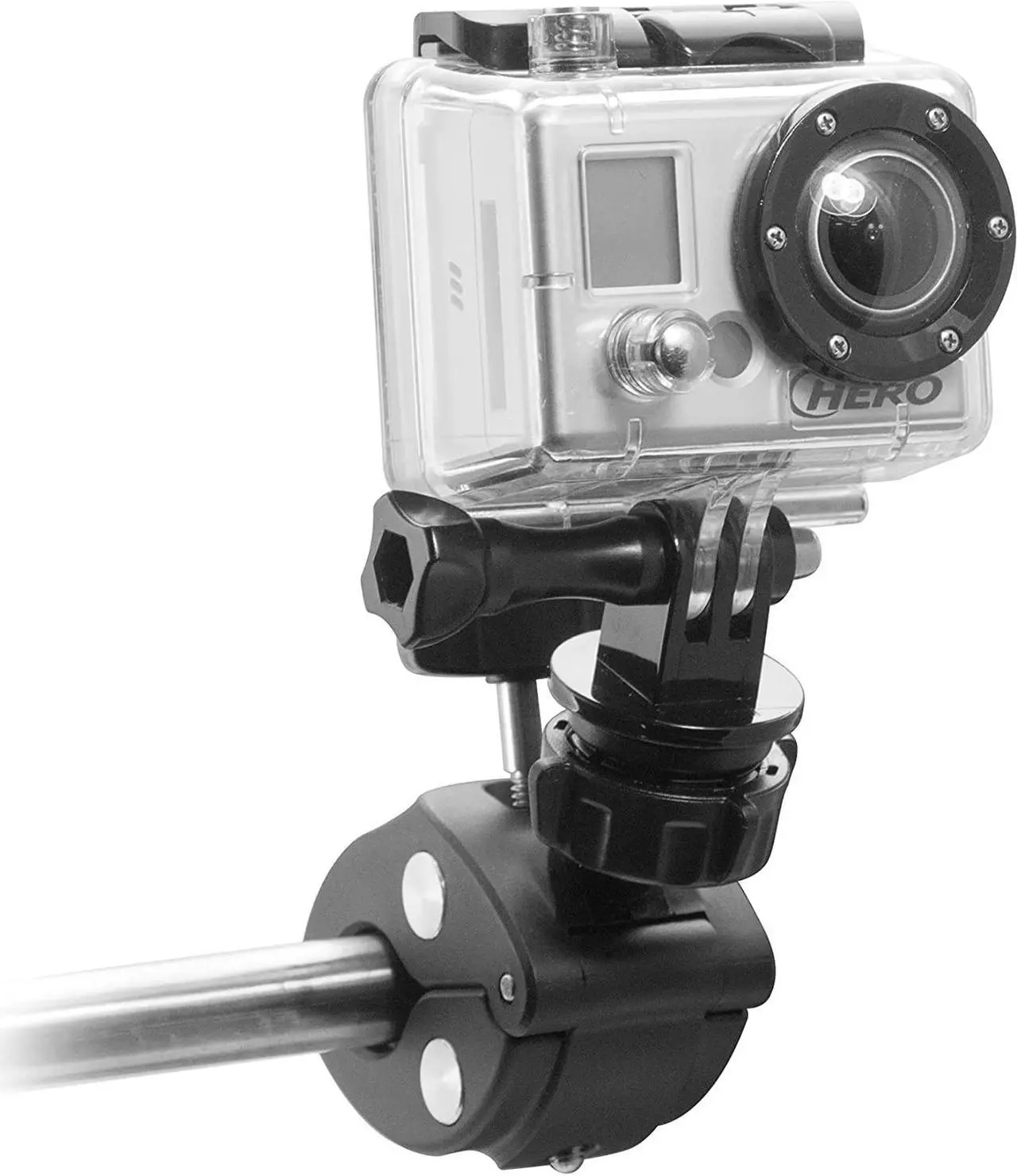 Main image of iBOLT 17mm Clamp Mount for Handlebars, Poles, Posts- Compatible with GoPro Hero Action Cameras, ¼ 20" Camera Screw adapters and Accessories, Garmin GPS Systems, and Industry Standard 17mm Ball mounts